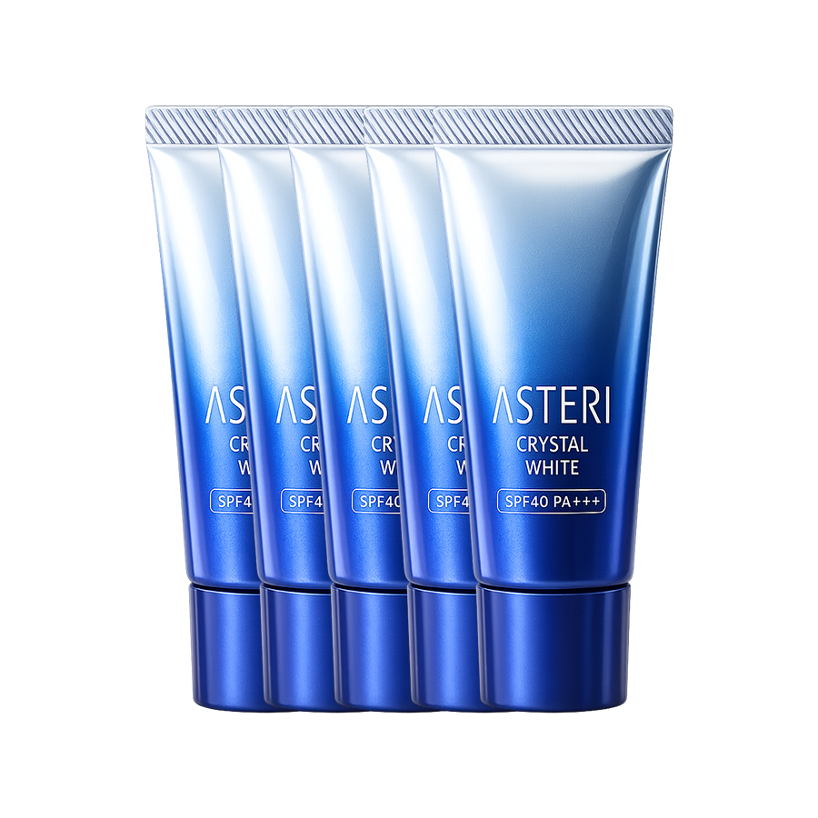 ASTERI アステリ クリスタル ホワイト ファンデーション SPF40PA++++ 5g×5本 約1ヵ月分 スキンケア