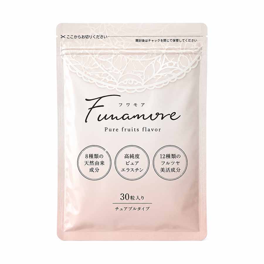 Fuwamore フワモア 30粒 サプリメント エラスチン 王乳 コラーゲン ヒアルロン酸 プラセンタ チュアブルタイプ